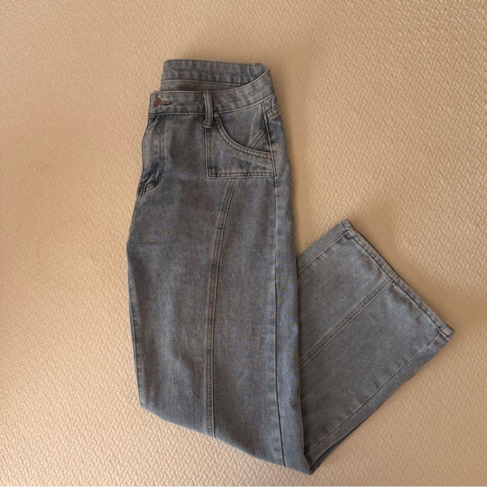SHEIN Light Blue Wide Leg Jeans